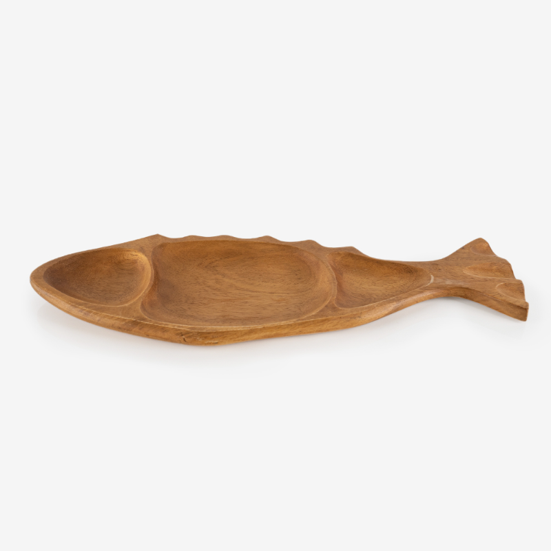 Golden Wood Fish Shaped Platter