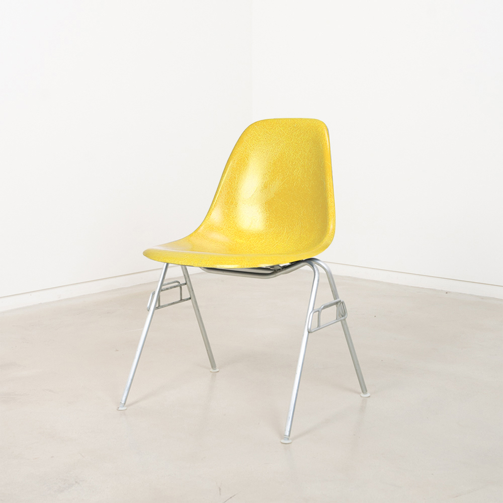 Vintage Eames Fiberglass Side Chair (Yellow)