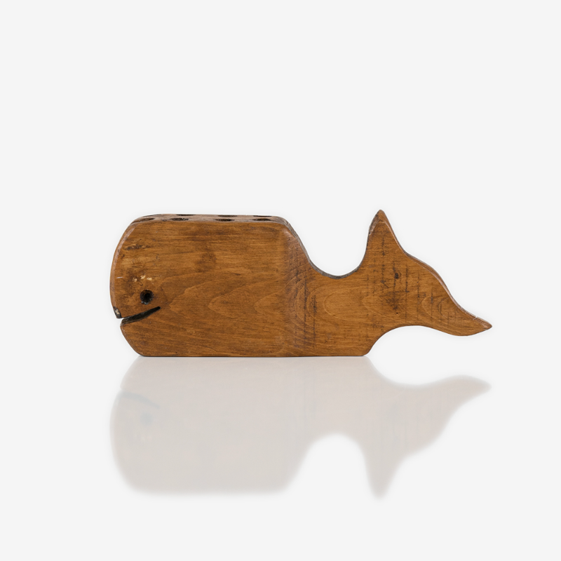 Wood Whale Pencil Holder