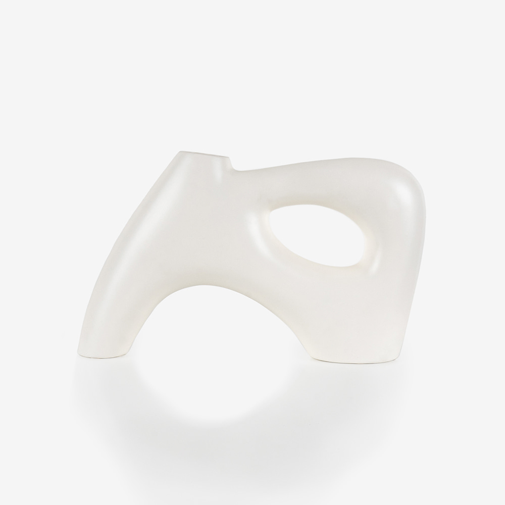 White Danish Curve Ceramic Vase