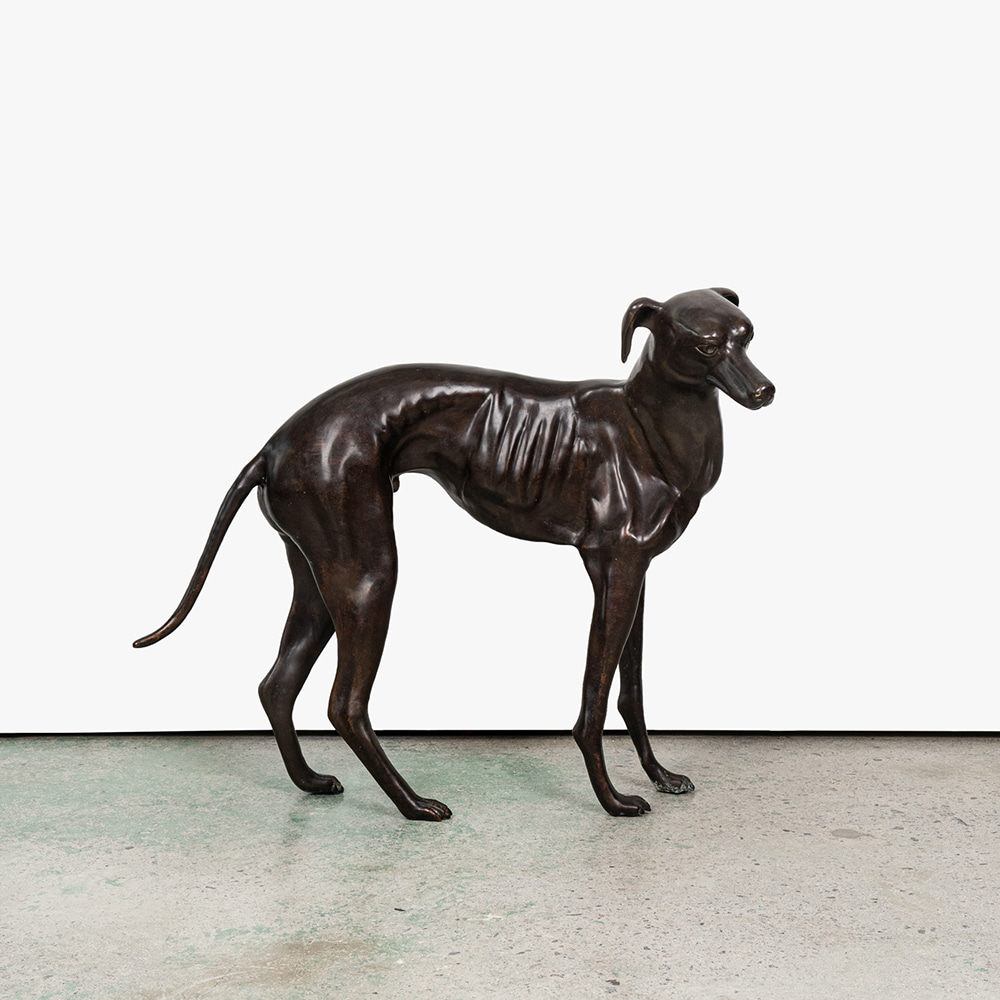 Bronze Greyhound Dog Statue