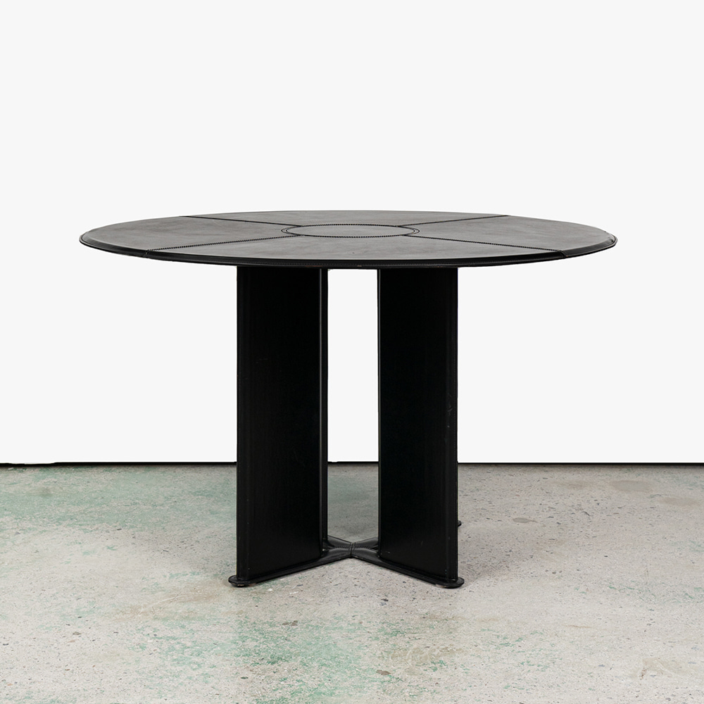 Leather Dining Table by Tito Agnoli