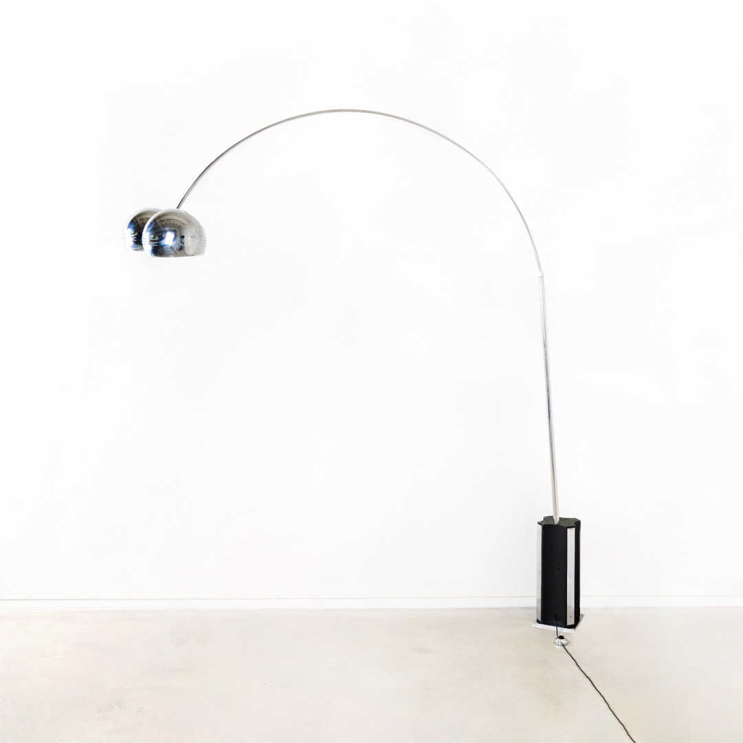 2-Head Arc Floor Lamp by Goffredo Reggiani