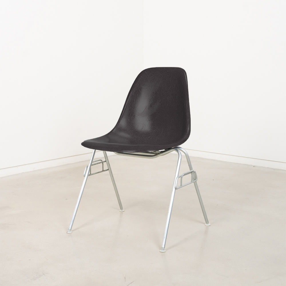 Vintage Eames Fiberglass Side Chair (Dark Tone)