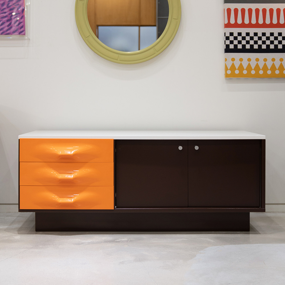 Orange Brown DF-2000 Sideboard by Raymond Loewy