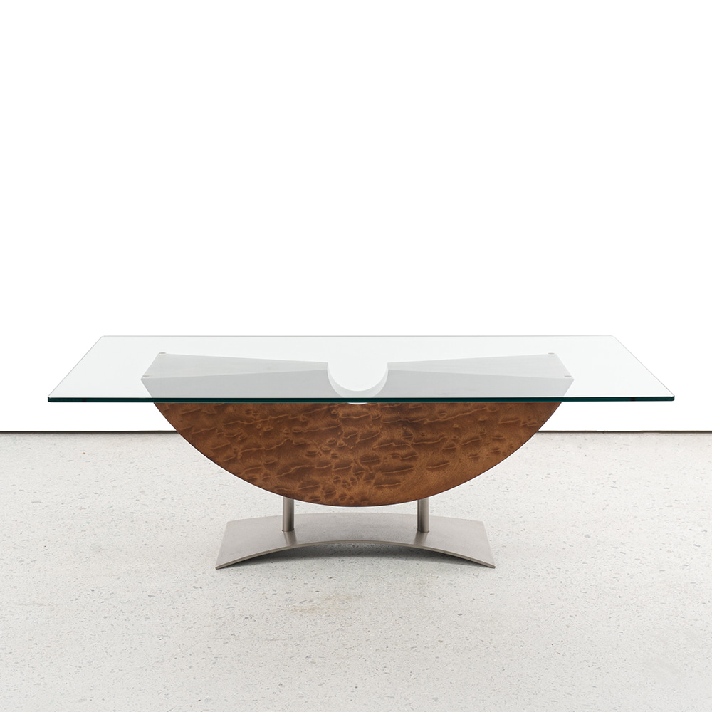 Burl and Steel Coffee Table by David Orth