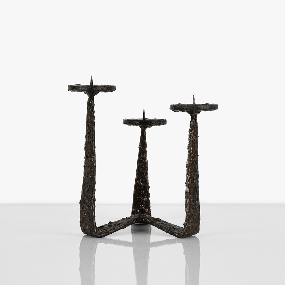 3-Flame Wrought Iron Candle Holder