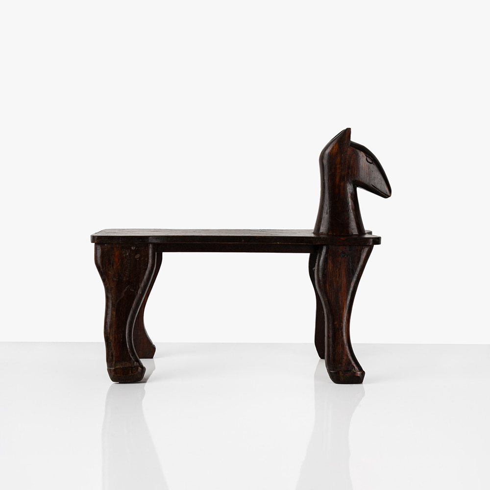 Hand Carved Horse Stool (Large)