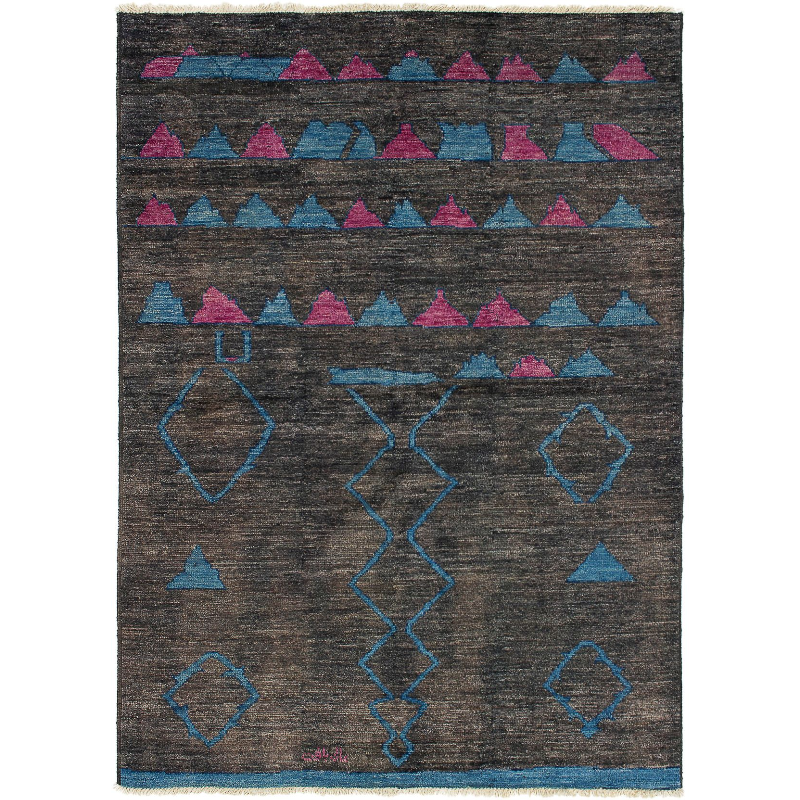 Indian Tangier Hand-knotted Wool Rug (191 x 274cm)